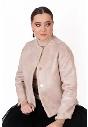 Haina crem cu doua fete cojoc/blanita