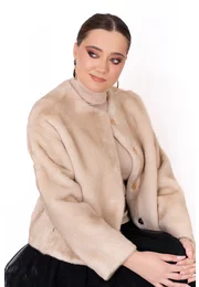 Haina crem cu doua fete cojoc/blanita