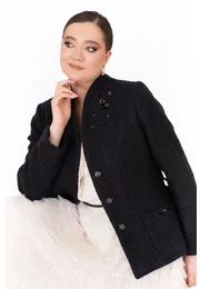 Haina Glam Black Pearl cu cordon