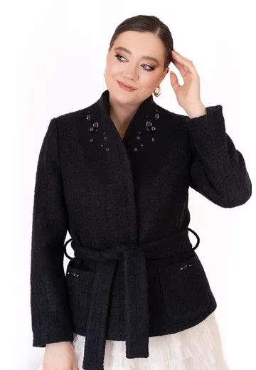 Haina Glam Black Pearl cu cordon