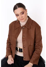 Haina maro din piele cu buzunare