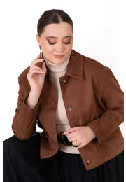 Haina maro din piele cu buzunare