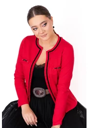 Jerseu red flame  accesorizat cu strasuri in contrast