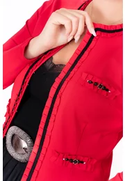 Jerseu red flame  accesorizat cu strasuri in contrast