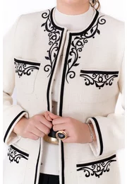 Palton imperial cream din stofa premium cu continut ridicat de lana