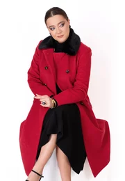 Palton red desire din lana si casmir la doua randuri de nasturi