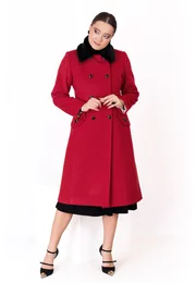 Palton red desire din lana si casmir la doua randuri de nasturi