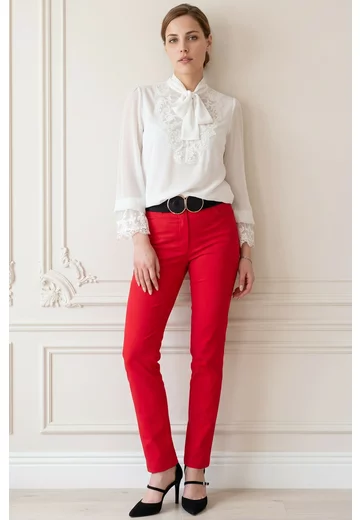 Pantalon conic rosu corai