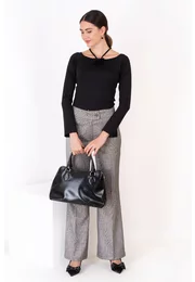 Pantalon elegant cu fir lurex