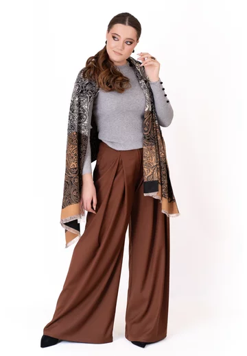 Pantalon elegant maro caramel