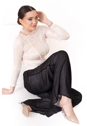 Pantalon elegant silver touch