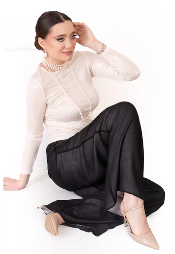 Pantalon elegant silver touch