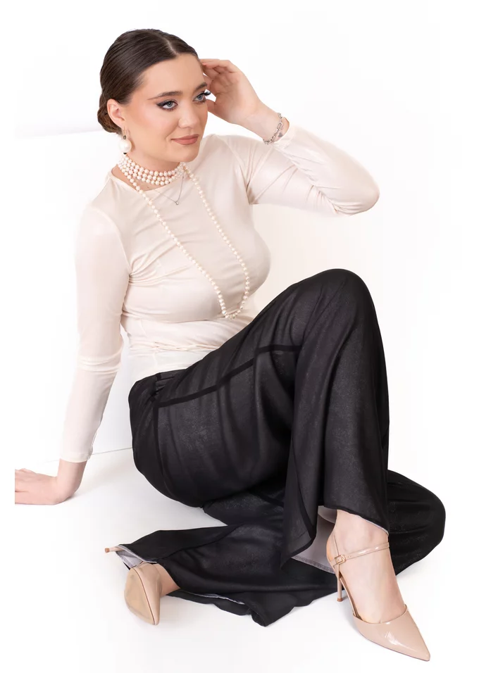 Pantalon elegant silver touch