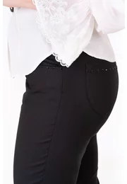 Pantalon  negru cu strasuri pe buzunare