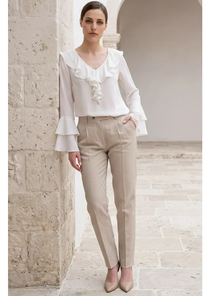 Pantalon sand din in natur