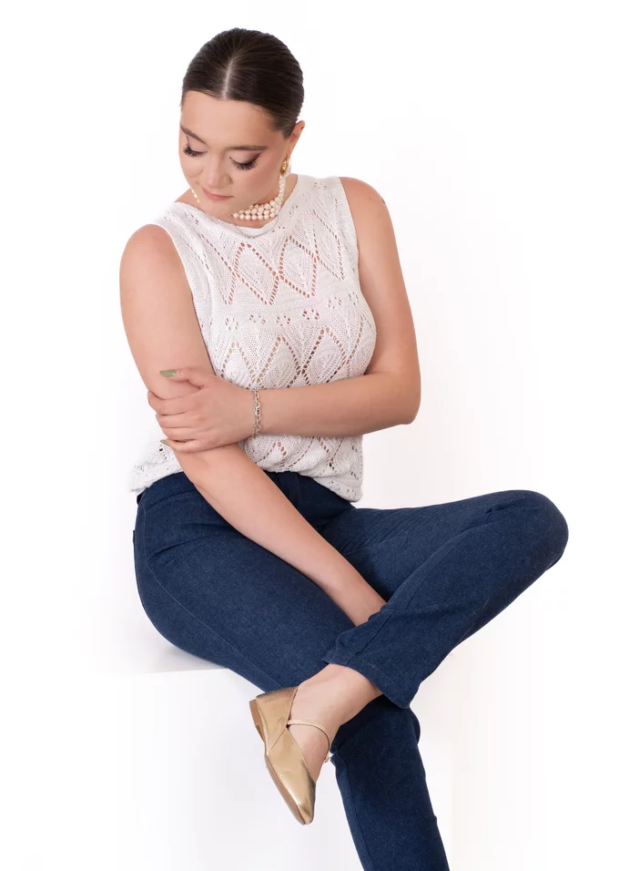 Pantaloni din denim conici