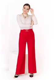 Pantaloni palazzo divine red cu catarama