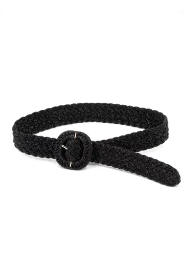 Centura neagra impletita cu catarama patrata