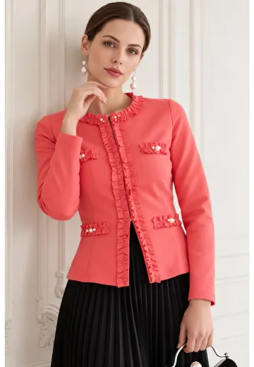 Jerseu coral dream cu volanas