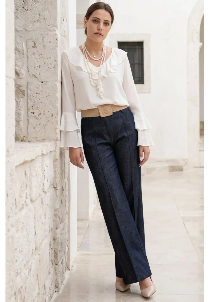 Pantalon din denim glittery