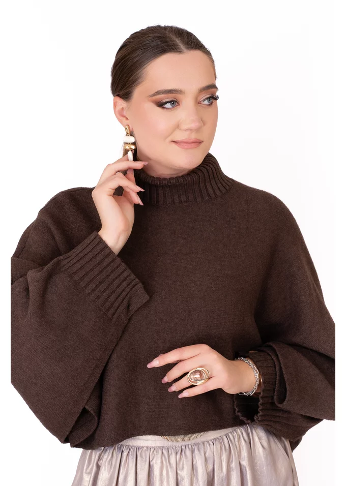 Pulover tip capa maro