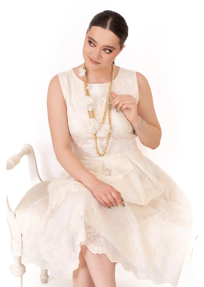 Rochie allura fina de cocktail din organza tip borangic