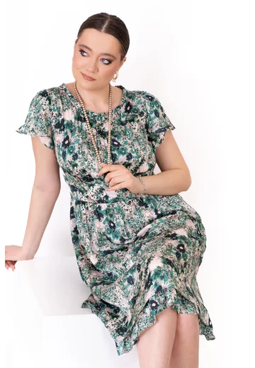 Rochie Bloom garden  cu maneca tip lalea