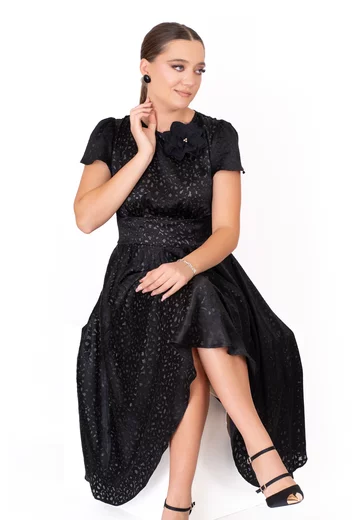 Rochie cocktail night beauty din voal negru devore