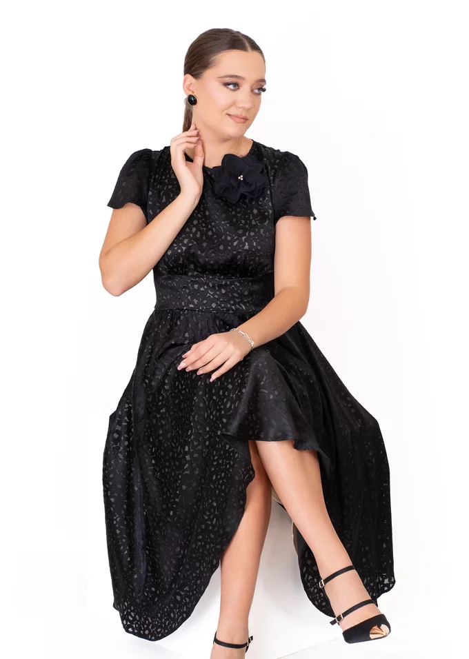 Rochie cocktail night beauty din voal negru devore