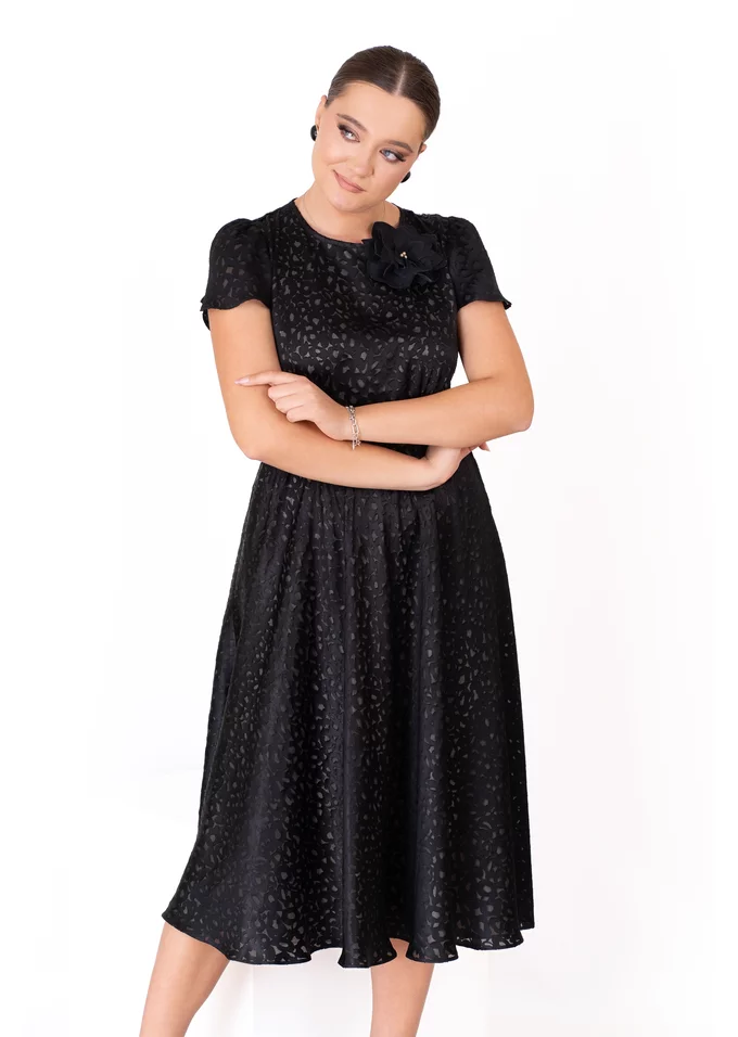Rochie cocktail night beauty din voal negru devore