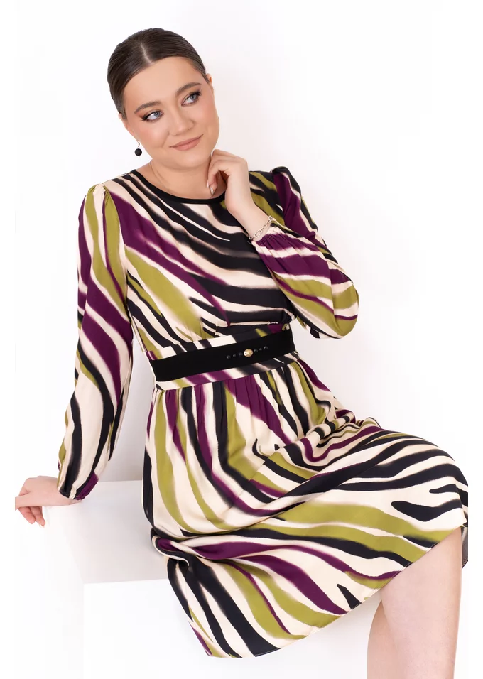 Rochie colored dream accesorizata cu strasuri