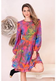 Rochie cu print abstract policolor