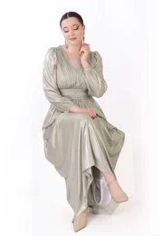 Rochie de gala classy sage green din voal peliculizat