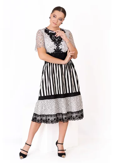 Rochie de gala monocrome majesty in combinatie de texturi