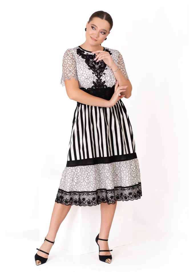 Rochie de gala monocrome majesty in combinatie de texturi