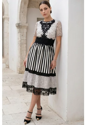 Rochie de gala monocrome majesty in combinatie de texturi