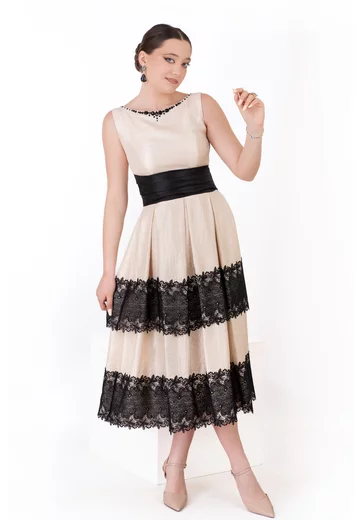 Rochie de gala obsidian glow din organza glittery