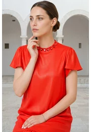 Rochie de gala red poppie din voal glittery
