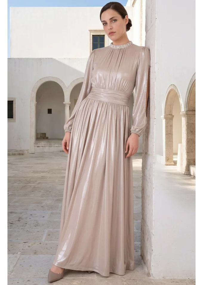 Rochie de gala silver absolute din voal peliculizat