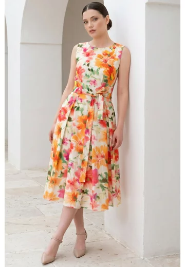 Rochie de vara color fusion din vascoza creponata