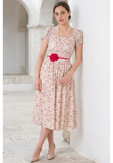Rochie de vara field of flowers din broderie englezeasca imprmata