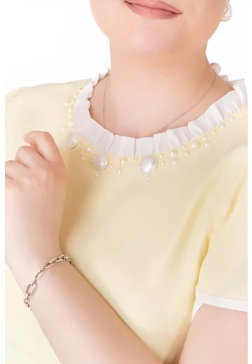 Rochie de zi vanilla din crep de vascoza -