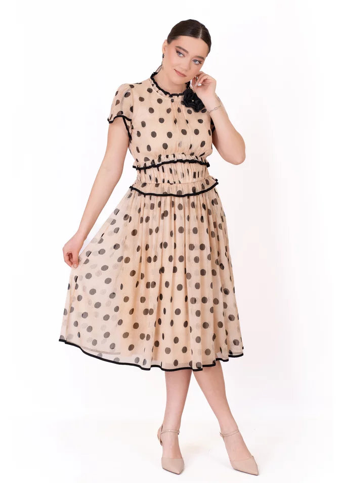 Rochie duality din voal usor creponat decorata cu floare