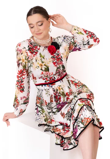 Rochie eclectic garden cu volane