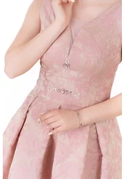 Rochie eleganta Blush Pink din brocard