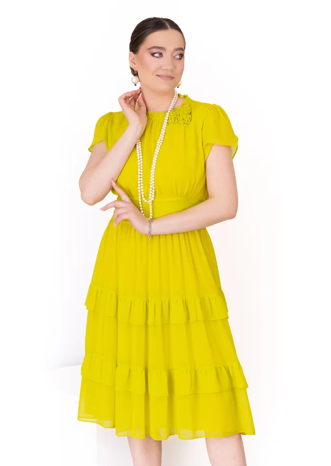 Rochie eleganta Neon Yellow