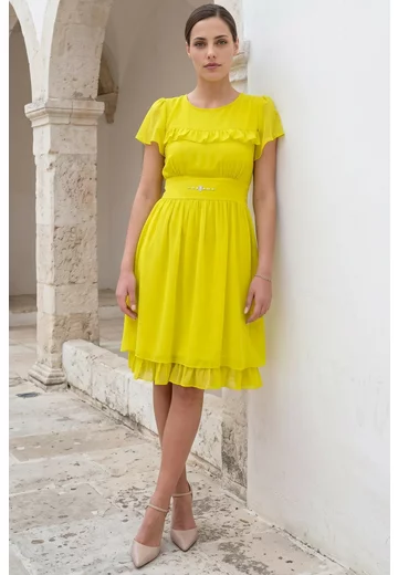 Rochie eleganta Neon Yellow