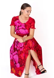 Rochie harvest bloom din matase imprimata