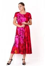 Rochie harvest bloom din matase imprimata