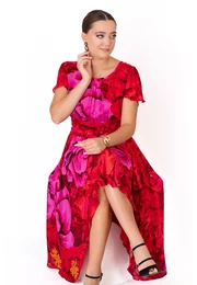 Rochie harvest bloom din matase imprimata